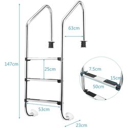 Лестница для бассейна Costway BA7723 (Inox) Thumb