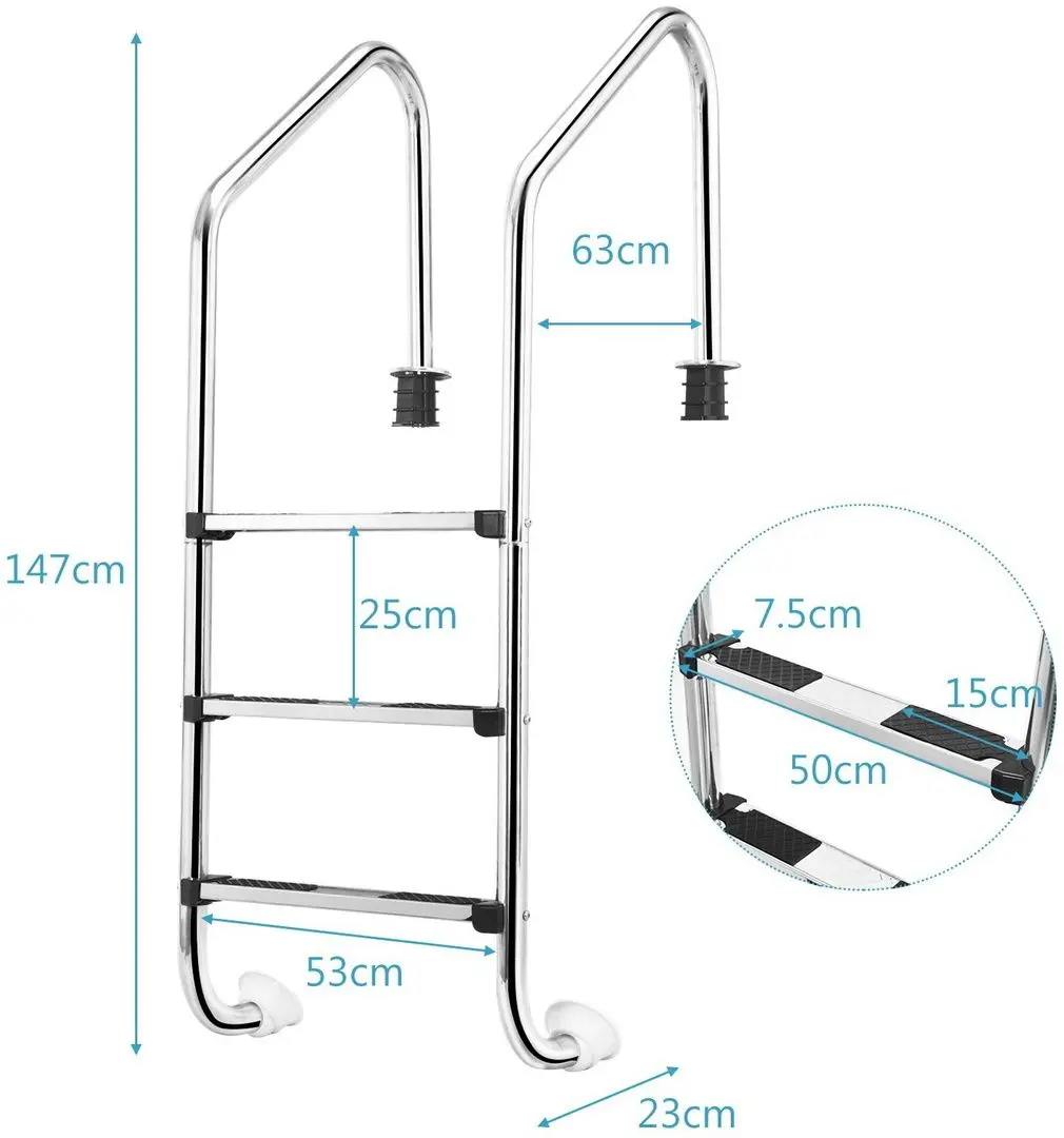 Лестница для бассейна Costway BA7723 (Inox) - 2