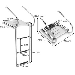 Scara pentru piscina Costway TJ10015 (Silver) Thumb