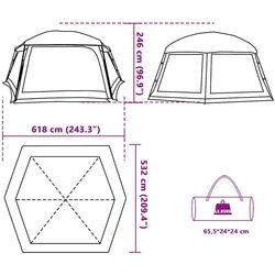 Cort pentru piscina cu cadru VidaXL 4100628 (Blue) Thumb