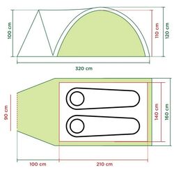 Палатка Coleman Darwin 2+ (Grey/Green) Thumb