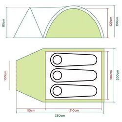 Палатка Coleman Darwin 3+ (Grey/Green) Thumb