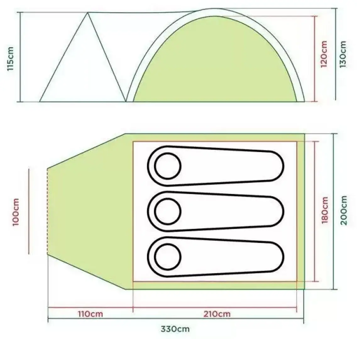 Палатка Coleman Darwin 3+ (Grey/Green) - 8