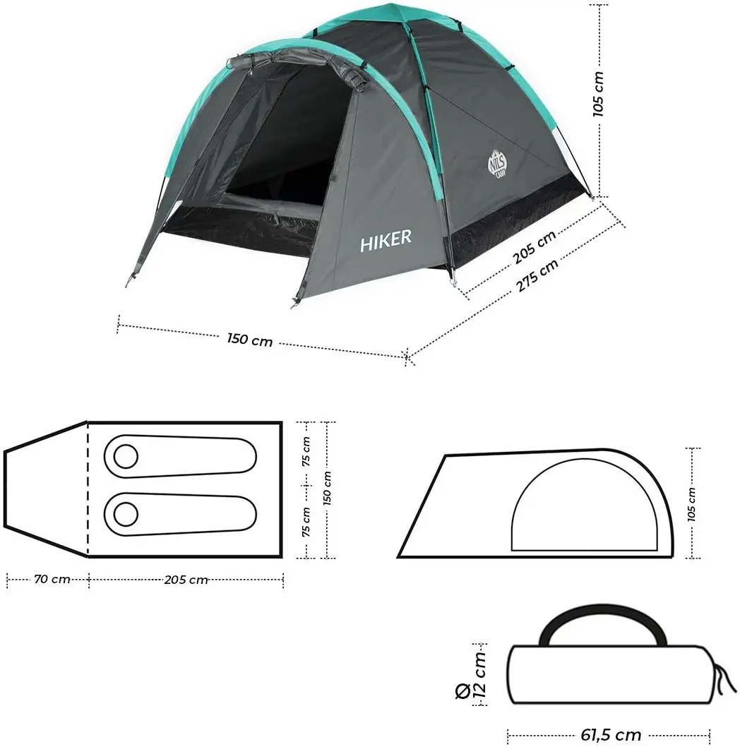 Палатка Nils Camp Hiker NC6010 (Grey) - 11