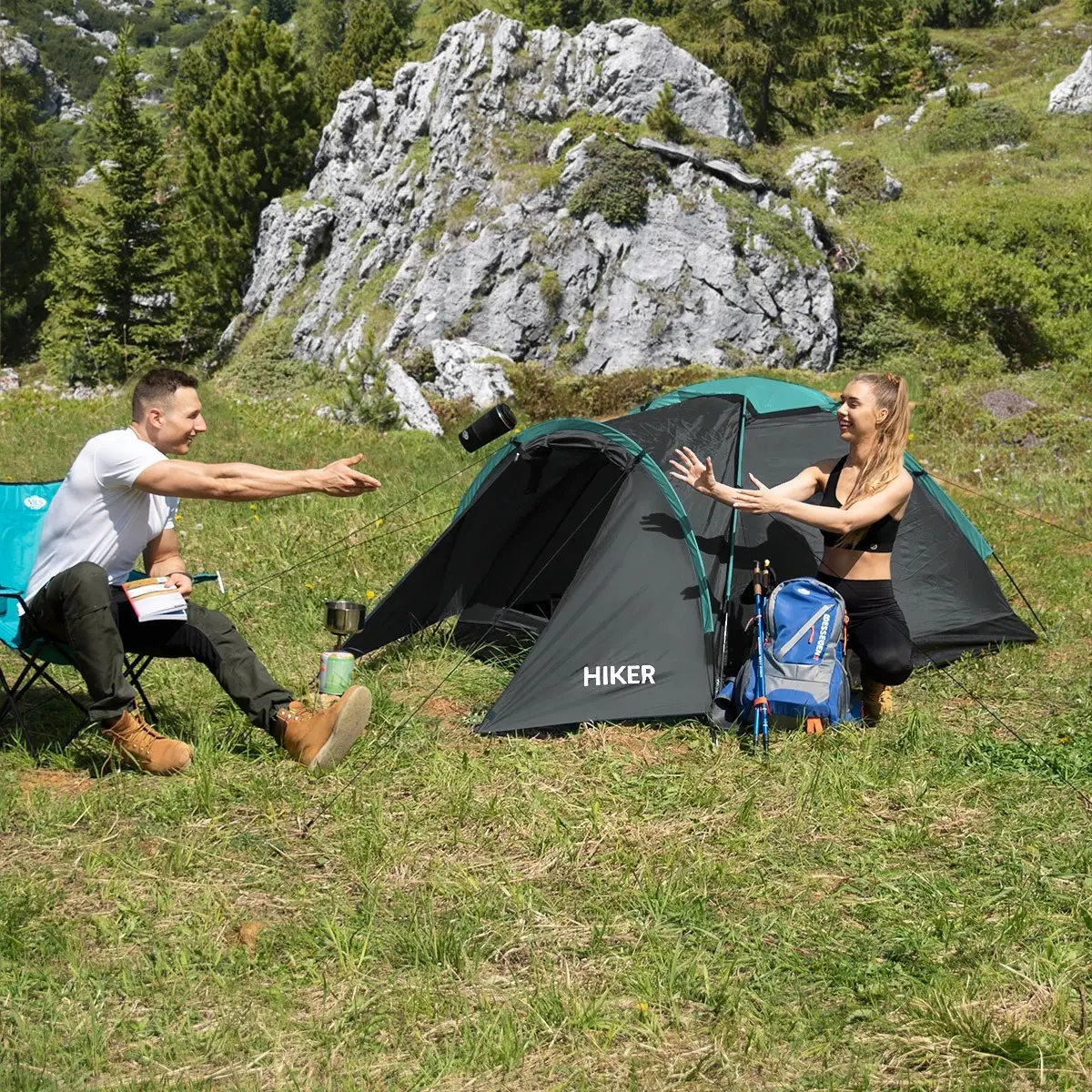 Палатка Nils Camp Hiker NC6010 (Grey) - 7