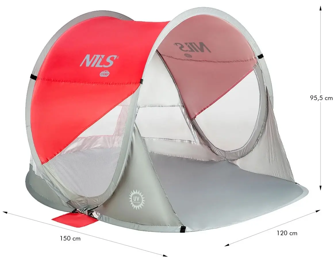 Палатка Nils Camp Pop Up NC3142 (Red/Grey)
