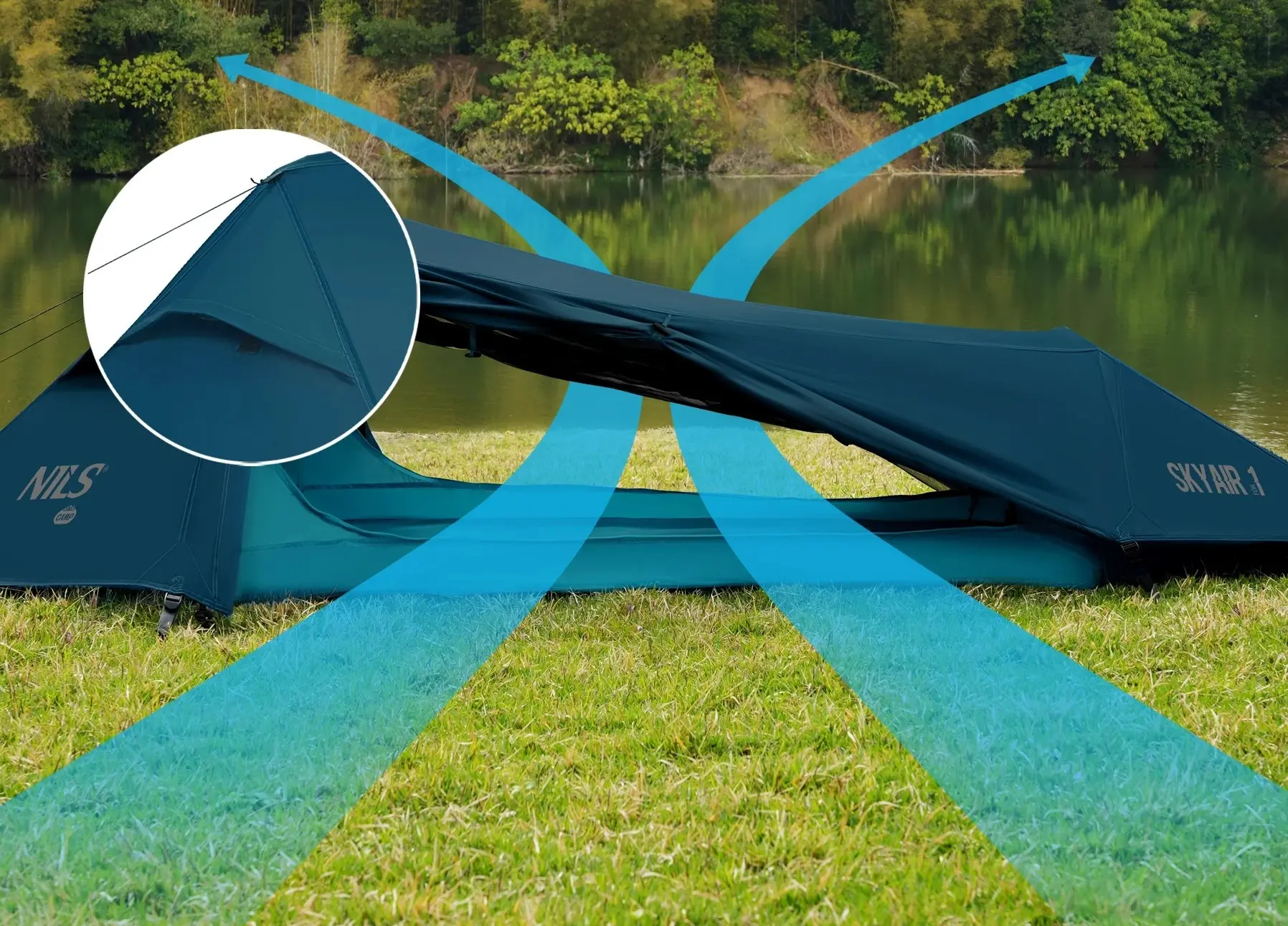 Палатка Nils Camp Skyair 1 NC2501 (Blue) - 7