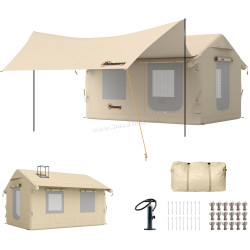Cort gonflabil pentru glamping Outsunny A20-581V00KK (Khaki)