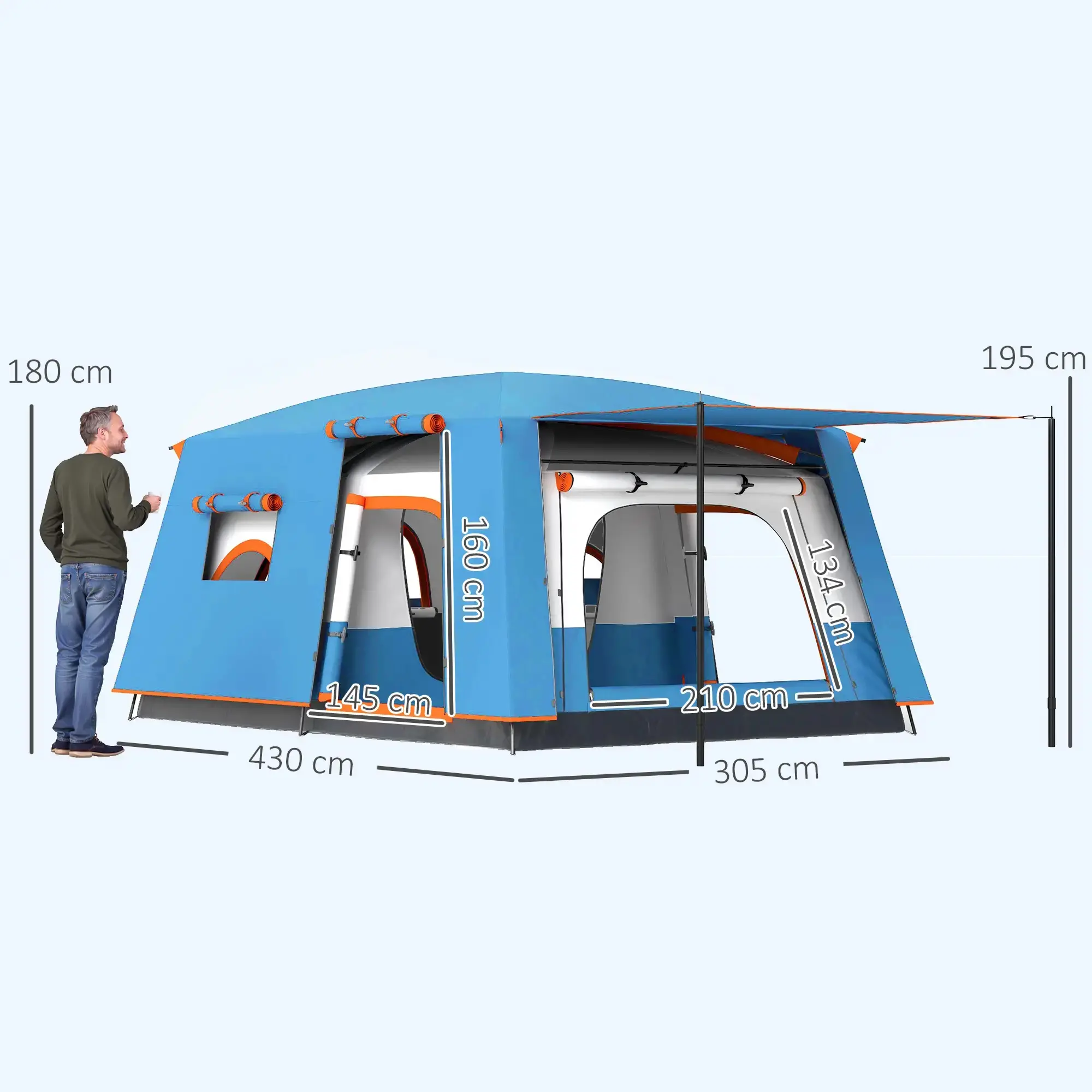 Cort de camping Outsunny A20-475V00BU (Blue) - 3