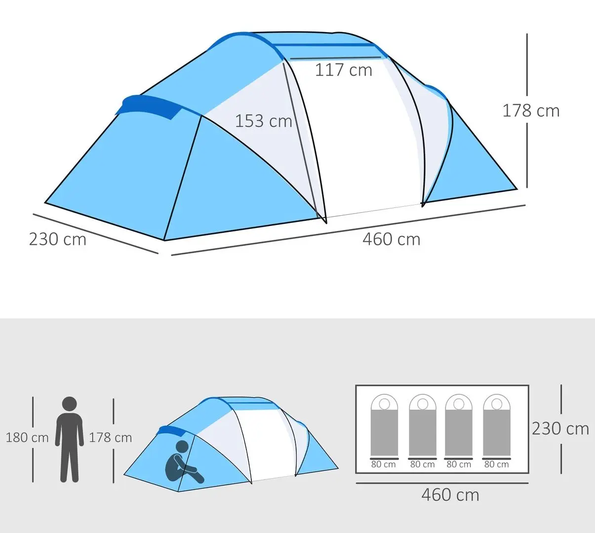 Cort Outsunny A20-044 (Light Blue/White) - 6