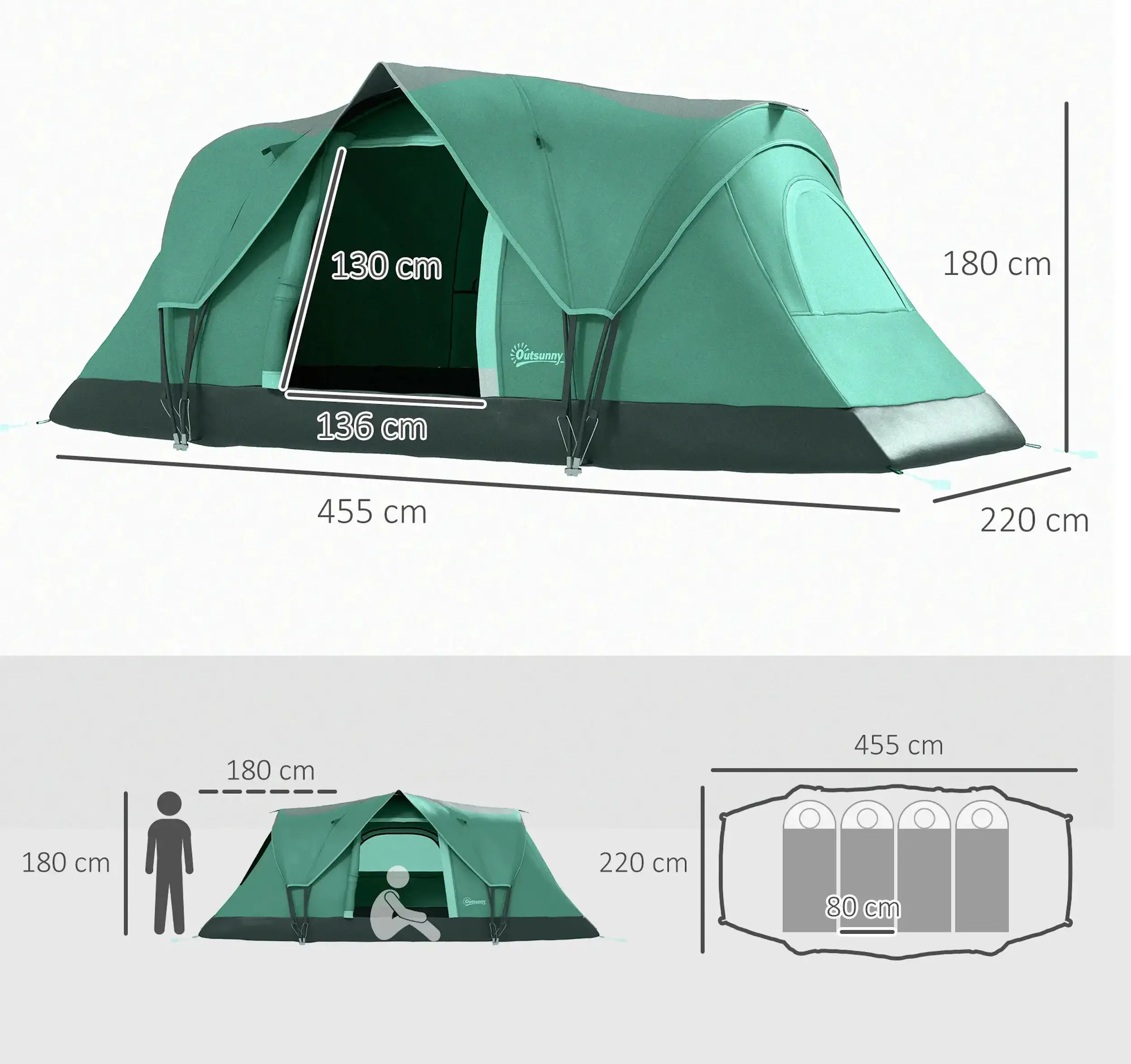 Cort Outsunny A20-132V00DG (Green) - 4