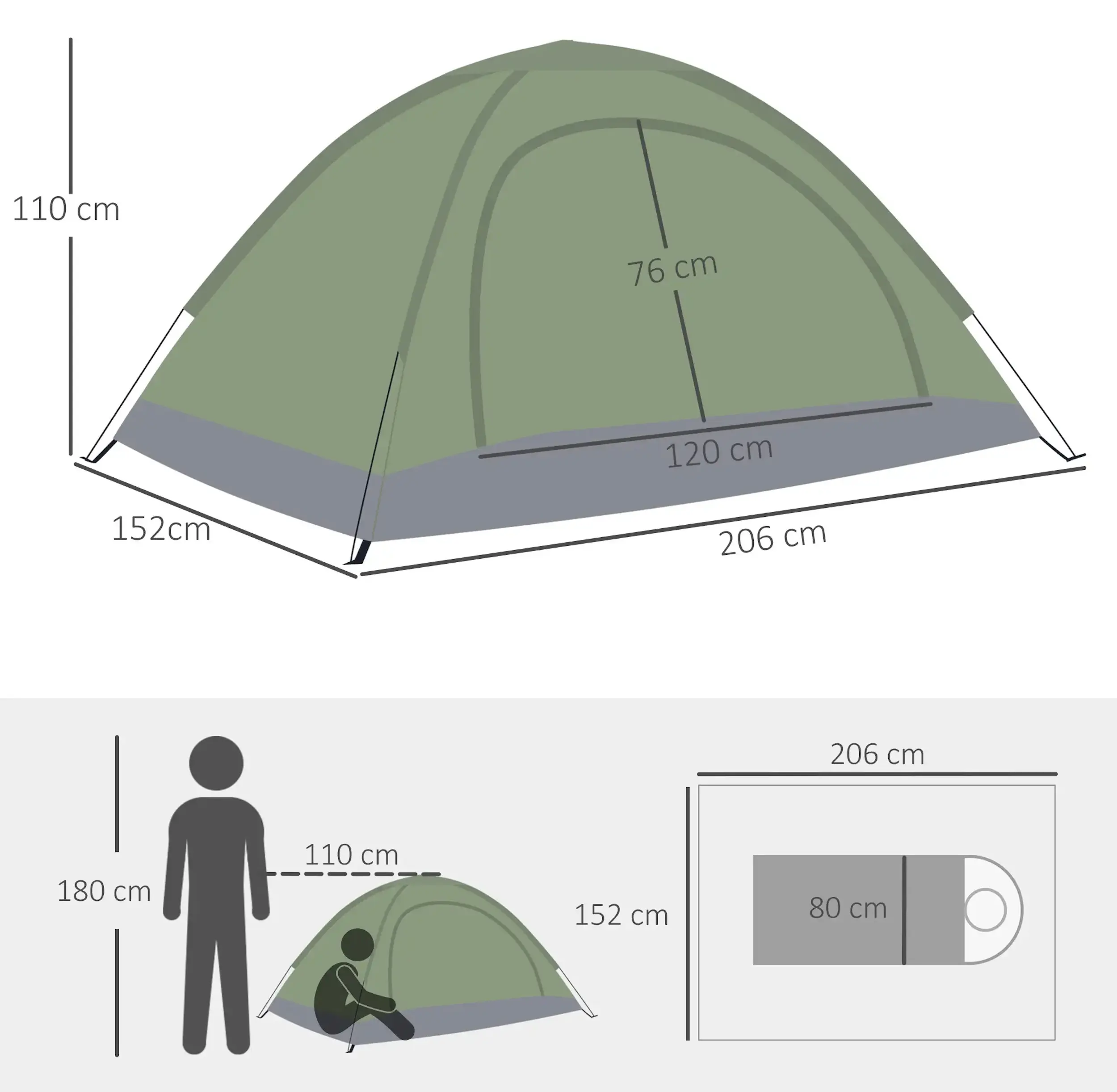 Cort Outsunny A20-260DG (Dark Green) - 6