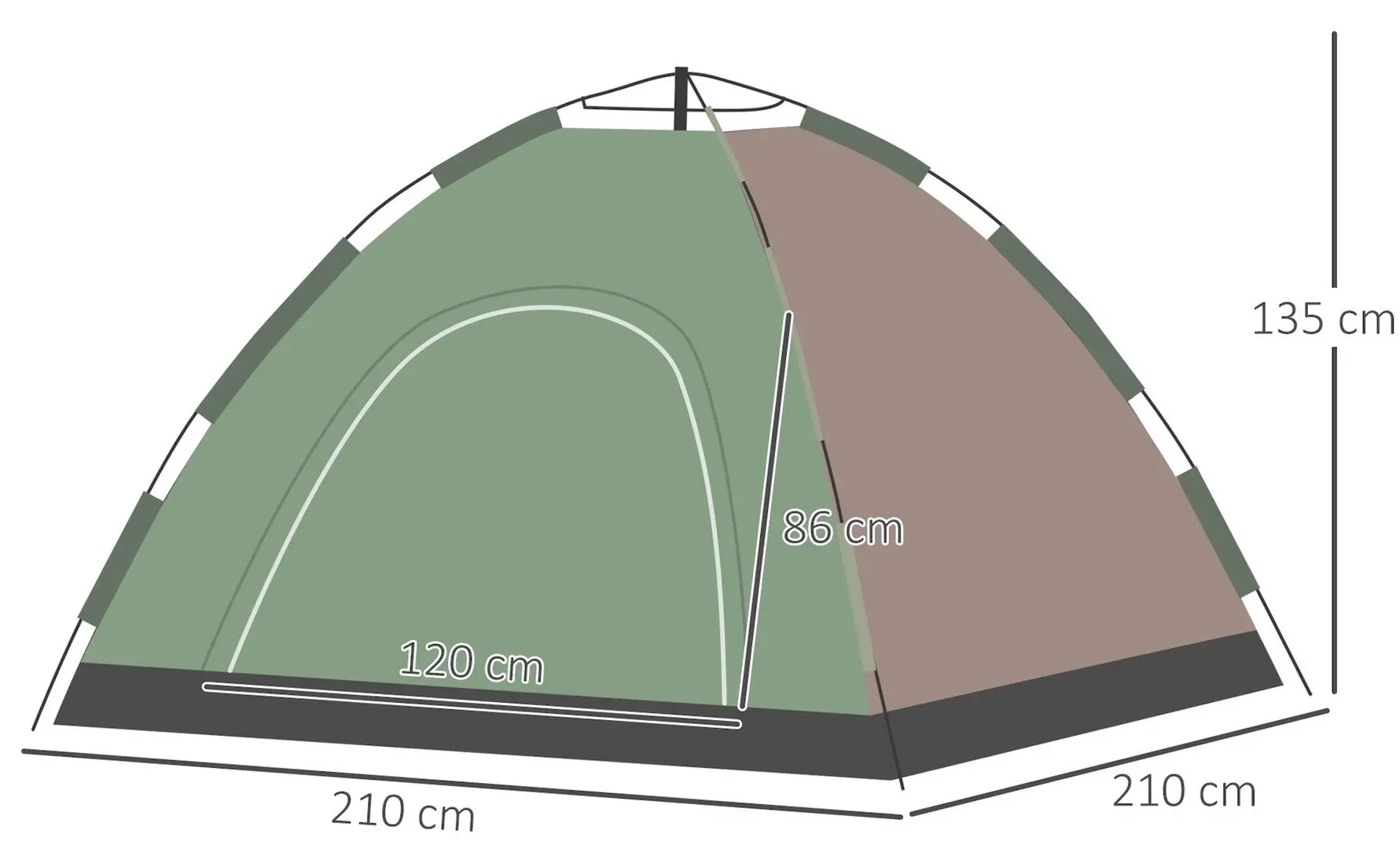 Палатка Outsunny A20-264V01MX (Brown/Green)