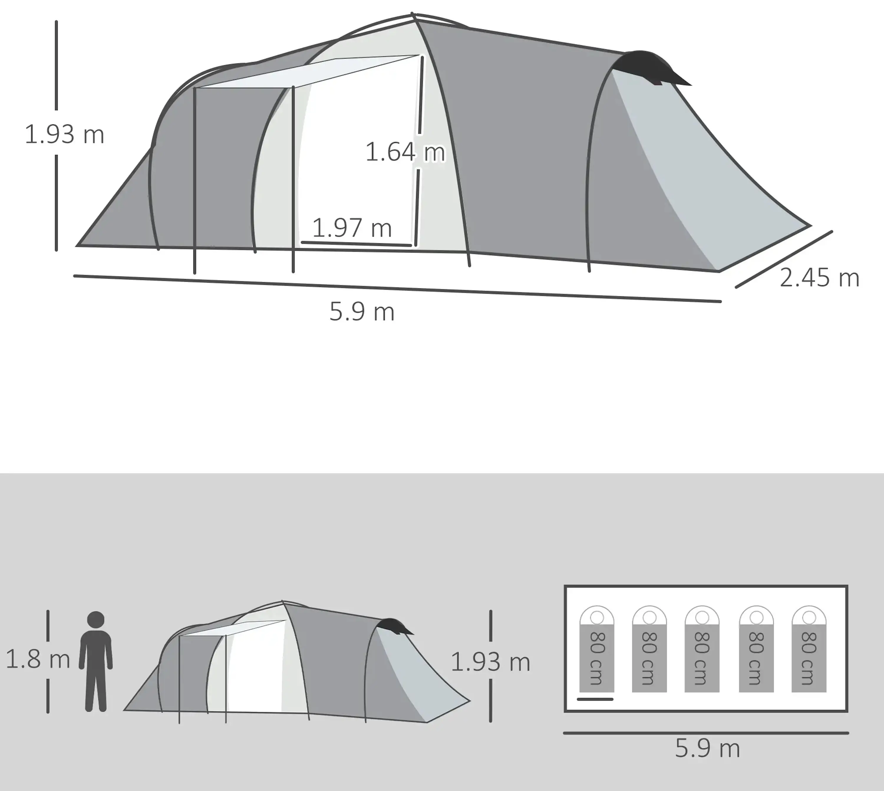 Cort Outsunny A20-287V00CG (Grey) - 6