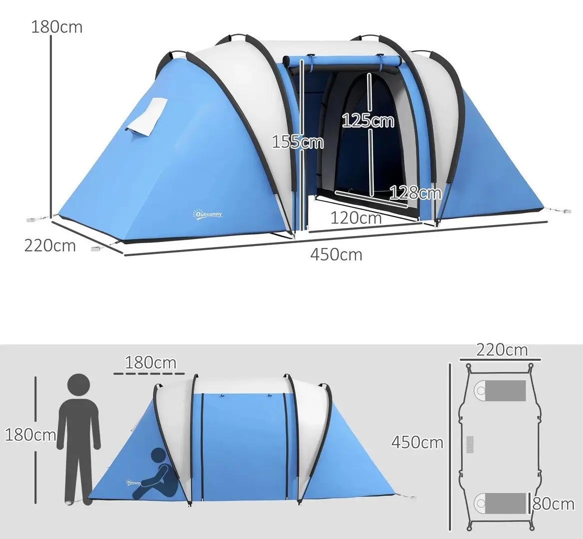 Палатка Outsunny A20-387V00BU (Blue/Grey) - 5