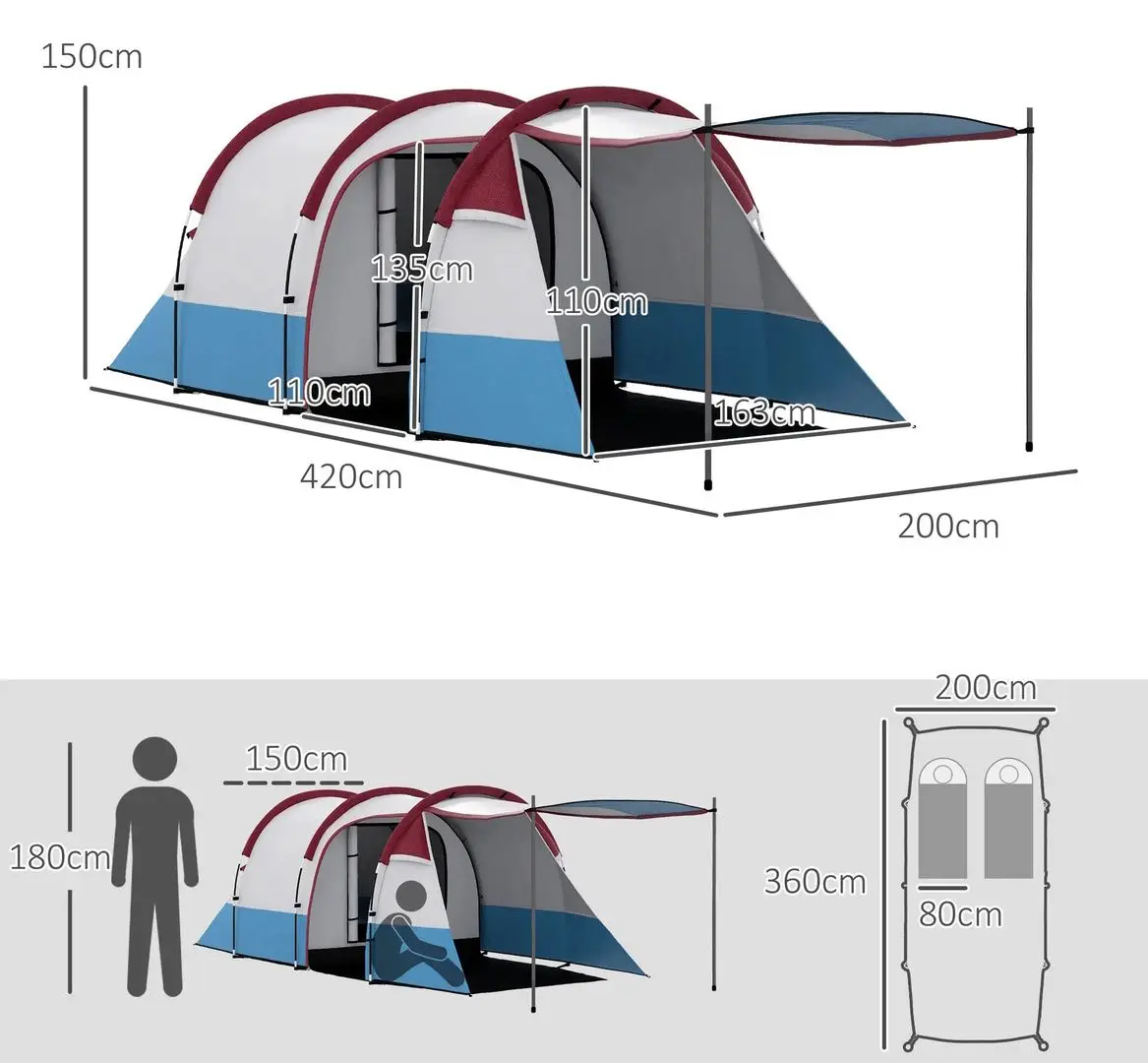 Cort Outsunny A20-425V00RD (Red/Blue)