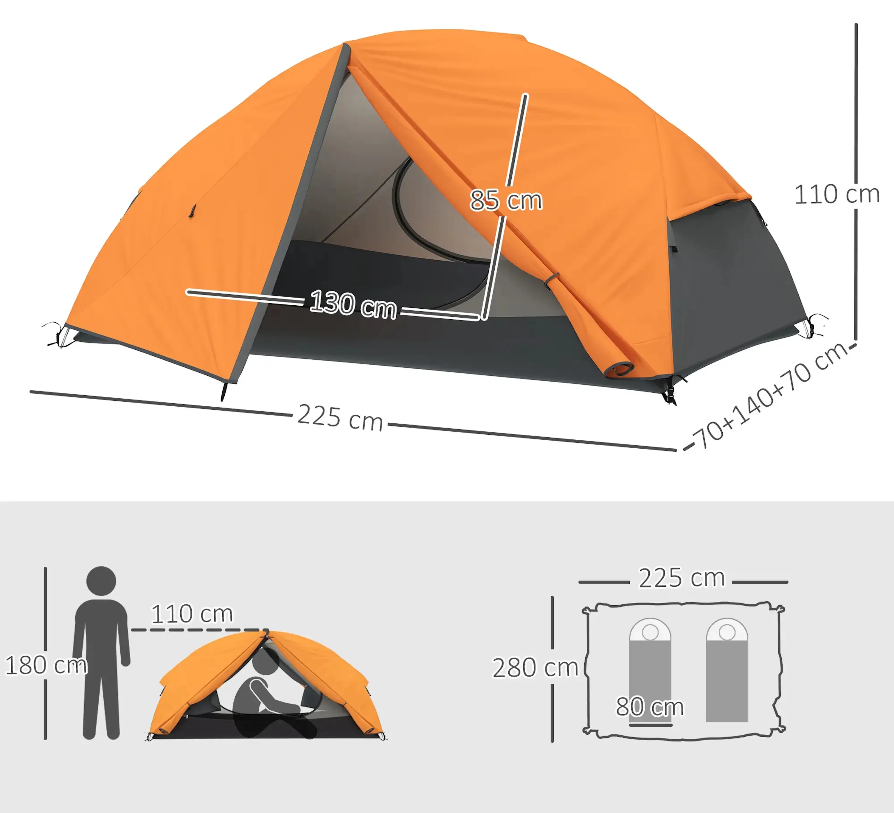 Cort Outsunny A20-480V00OG (Orange/Grey) - 3