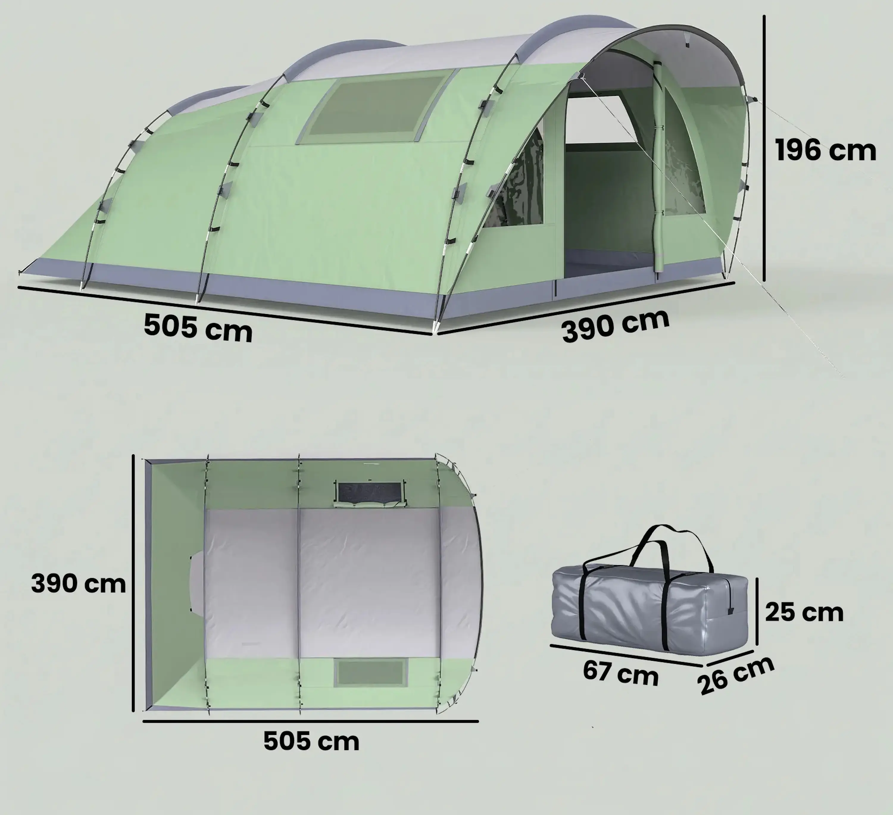 Палатка Outsunny A20-602V00GN (Green) - 4
