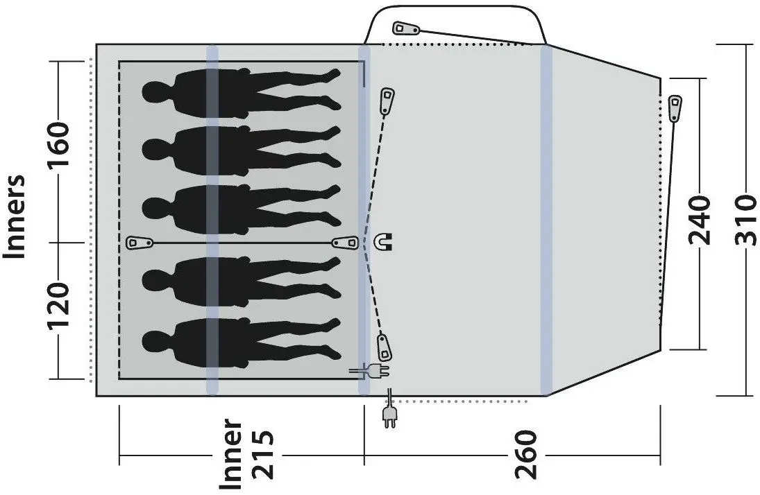 Палатка Outwell Rosedale 5PA (Green) - 10