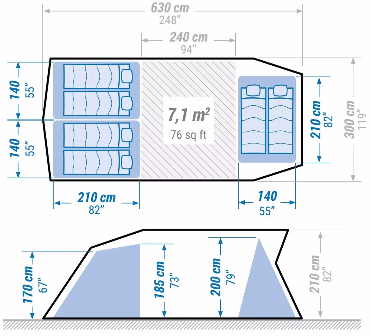 Cort Quechua Air Seconds 6.3 Fresh&Black (Beige/White) - 12