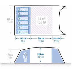 Палатка Quechua Air Seconds 6.3 Fresh&Black XXL (Beige/White) Thumb