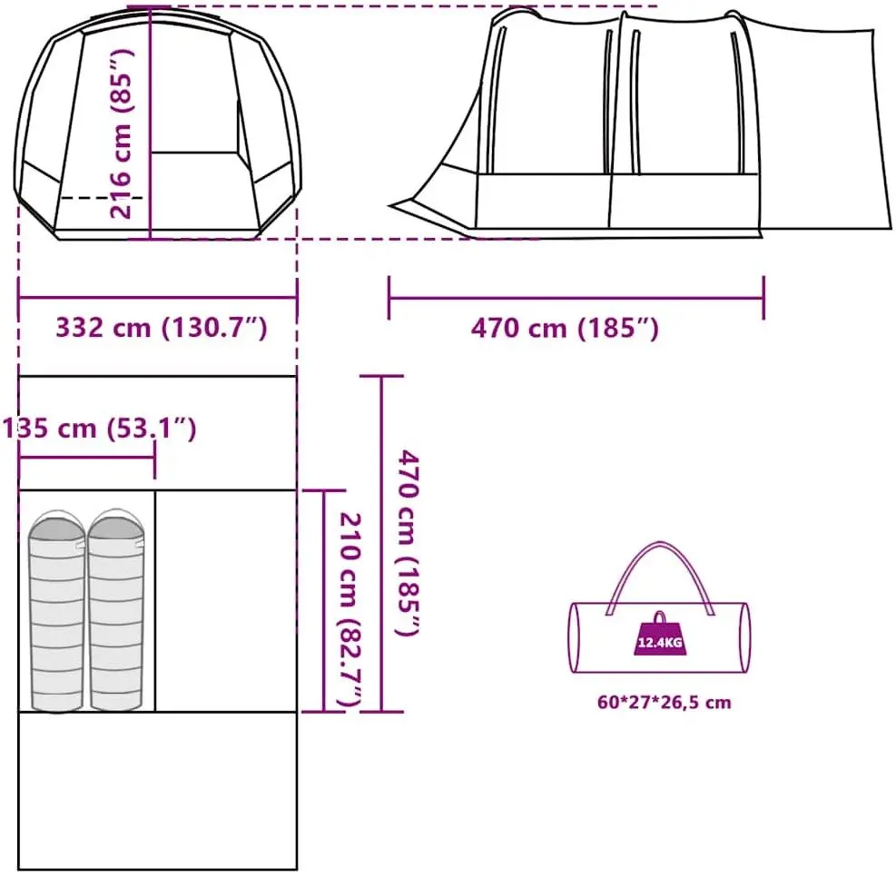 Cort auto VidaXL 4009509 (Green)