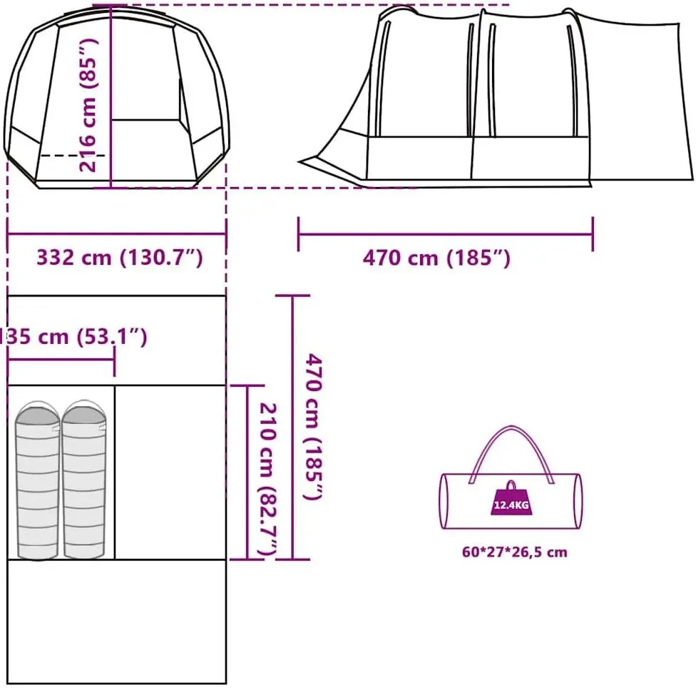 Cort auto VidaXL 4009510 (Blue)