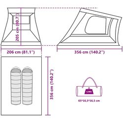 Автомобильная палатка VidaXL 4009525 (Green) Thumb
