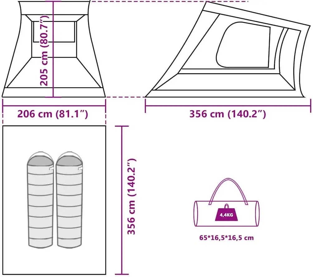 Автомобильная палатка VidaXL 4009525 (Green)