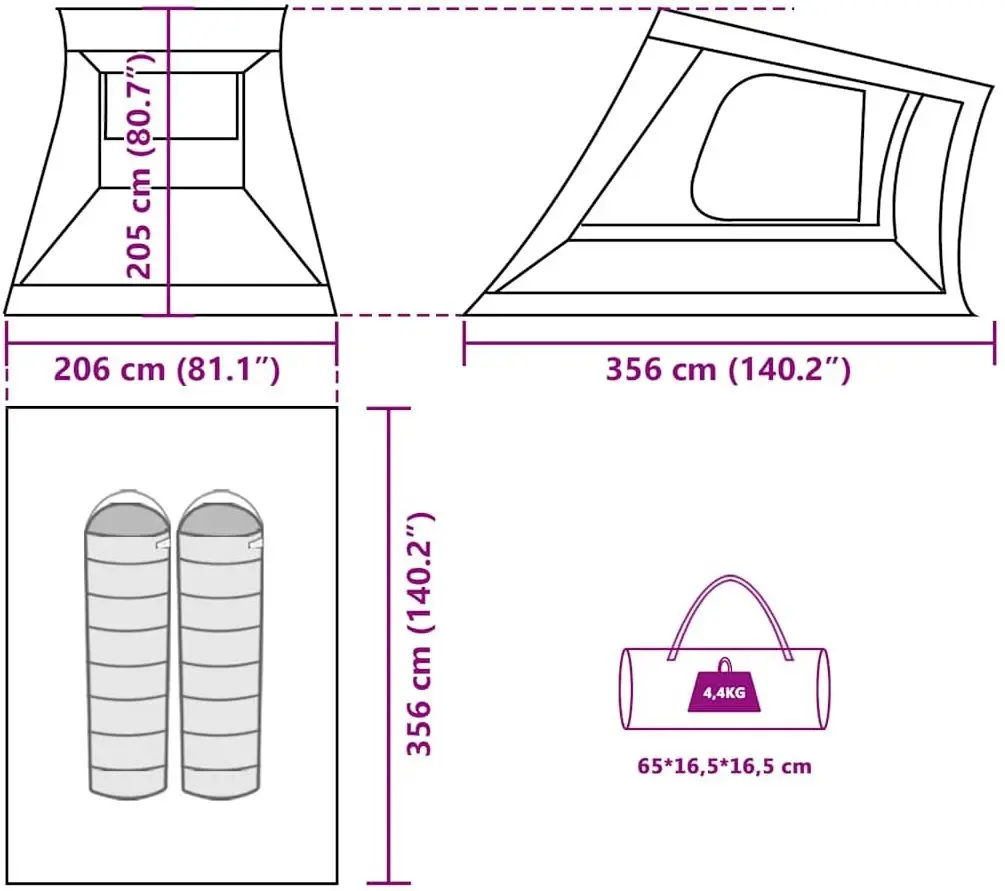 Автомобильная палатка VidaXL 4009532 (Green Camouflage)