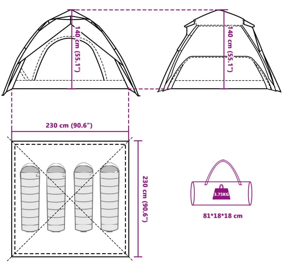 Cort VidaXL 4004183 (Grey/Orange)