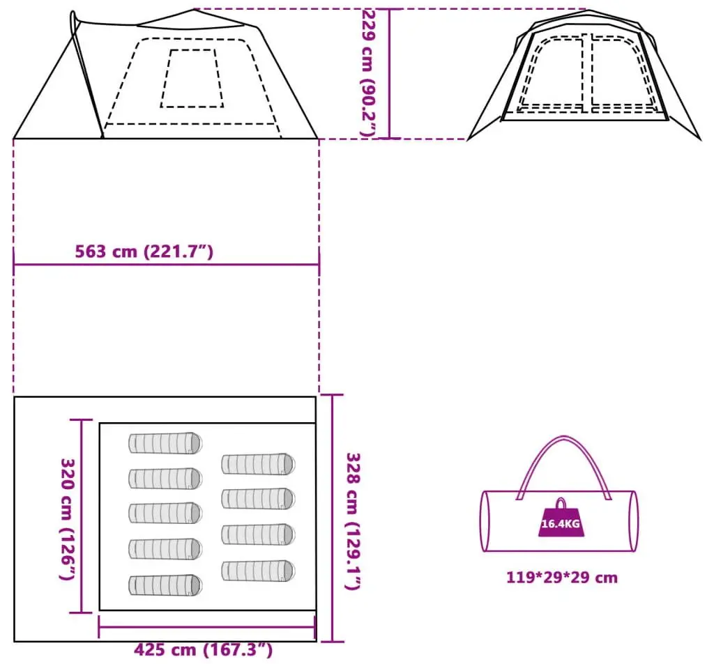 Cort VidaXL 4004214 (Grey/Blue)