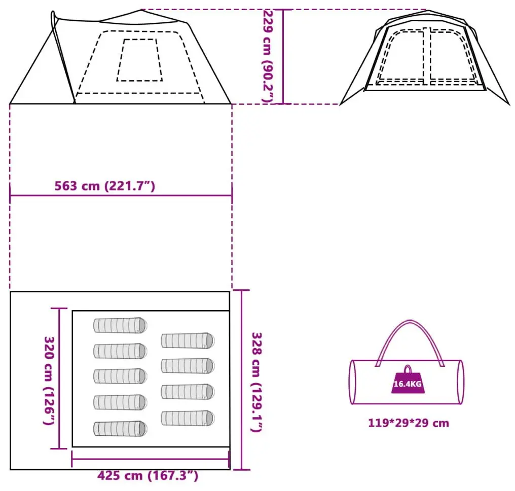Cort VidaXL 4004215 (Grey/Orange)