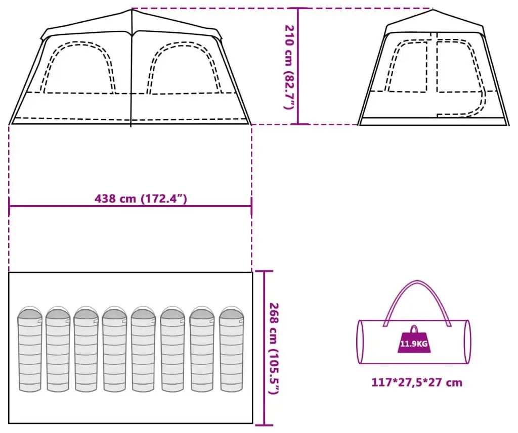 Cort VidaXL 4004237 (Grey/Blue)