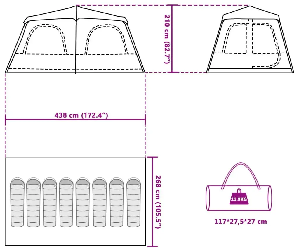 Cort VidaXL 4004238 (Grey/Orange)