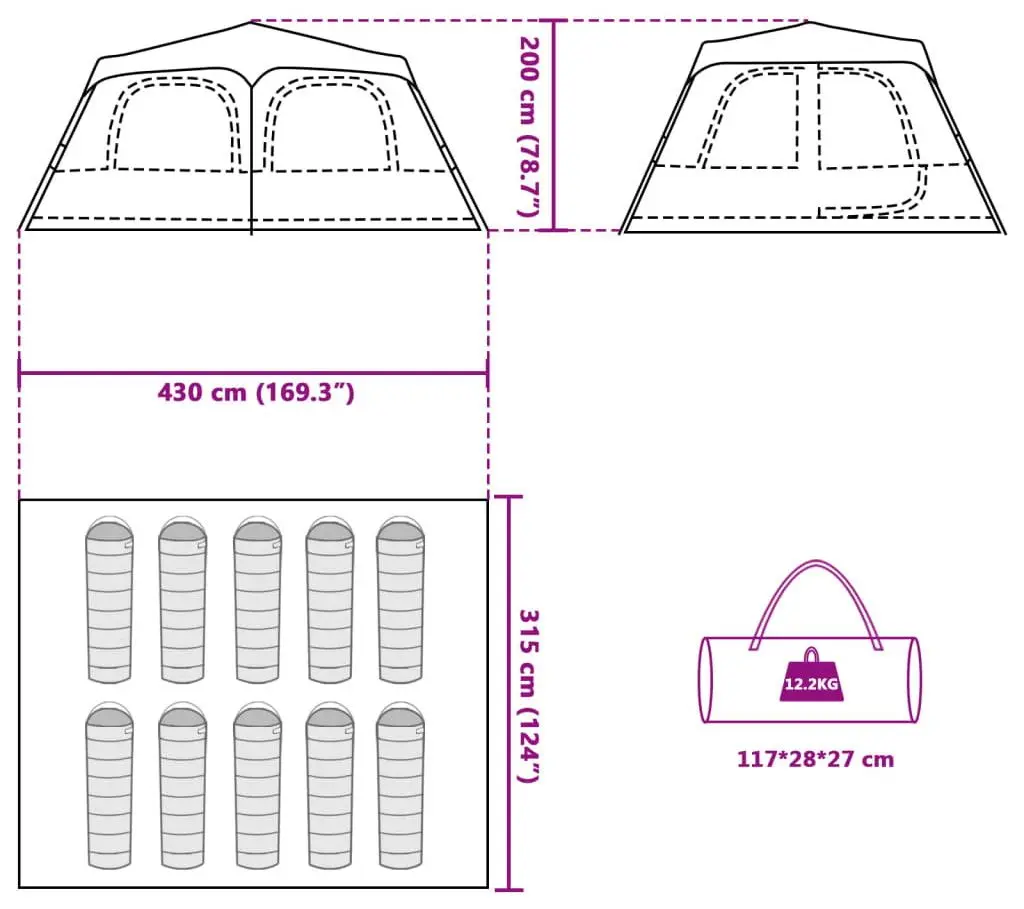 Палатка VidaXL 4004239 (Green)