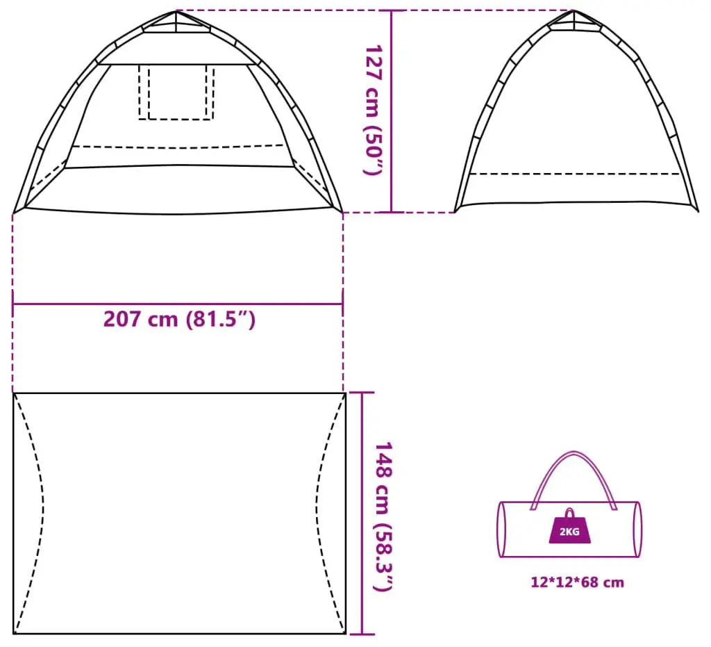 Палатка VidaXL 4005298 (Grey)