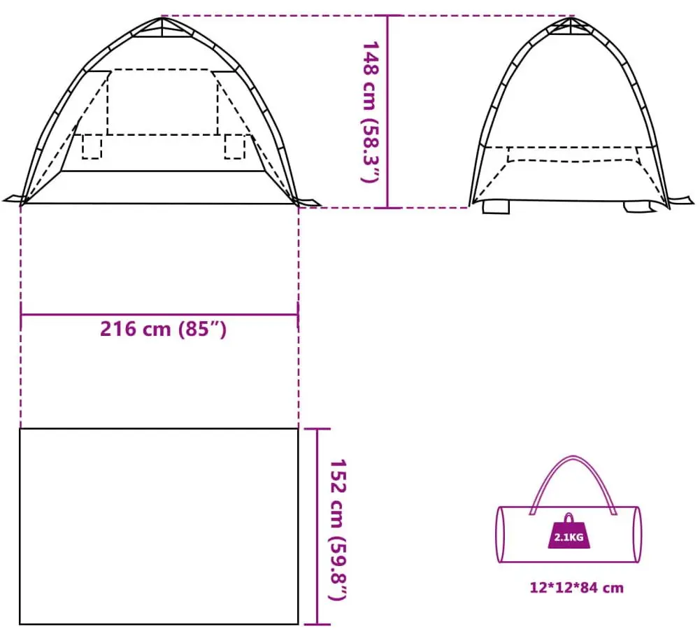 Палатка VidaXL 4005299 (Azure Blue)