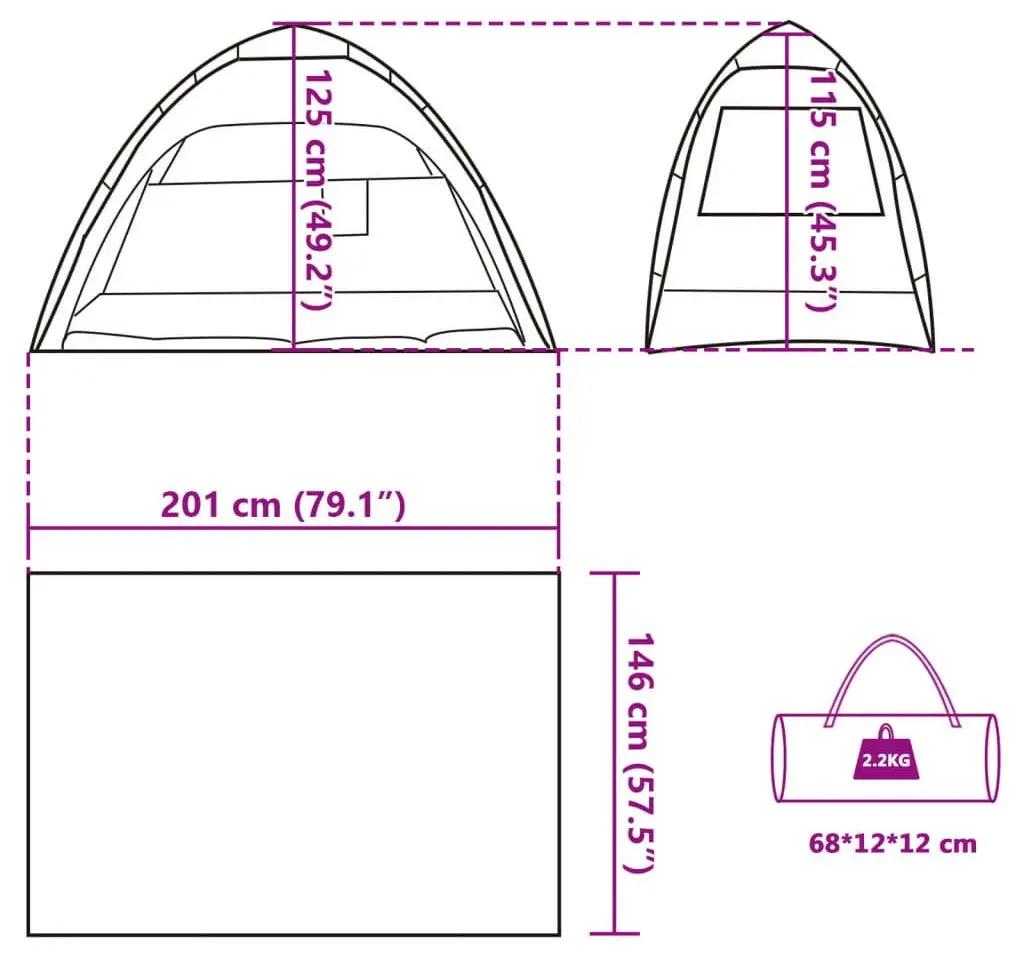 Палатка VidaXL 4005302 (Azure Blue)