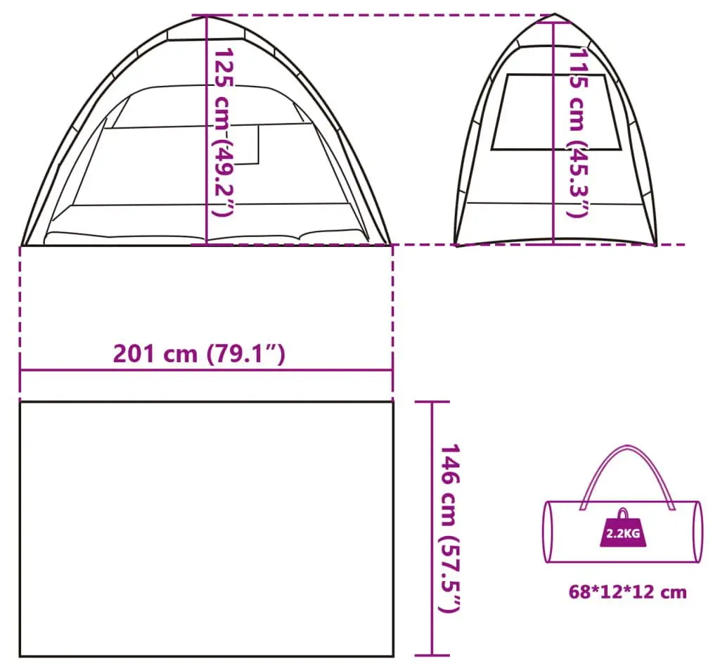 Палатка VidaXL 4005304 (Grey)