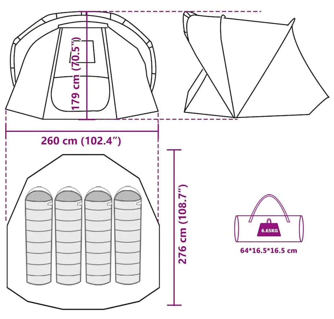 Палатка VidaXL 4009396 (Brown)