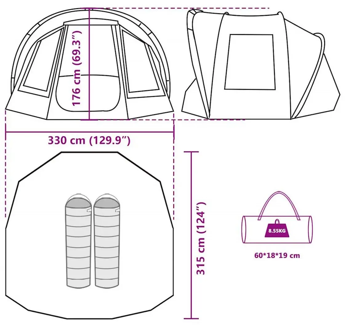 Палатка VidaXL 4009399 (Brown)