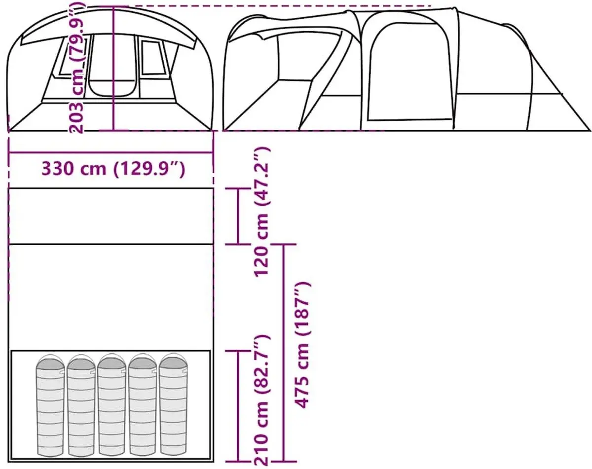 Палатка VidaXL 4009427 (Grey/Orange)