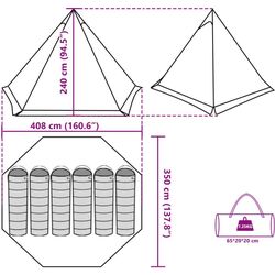 Палатка VidaXL 4009440 (Grey/Orange) Thumb