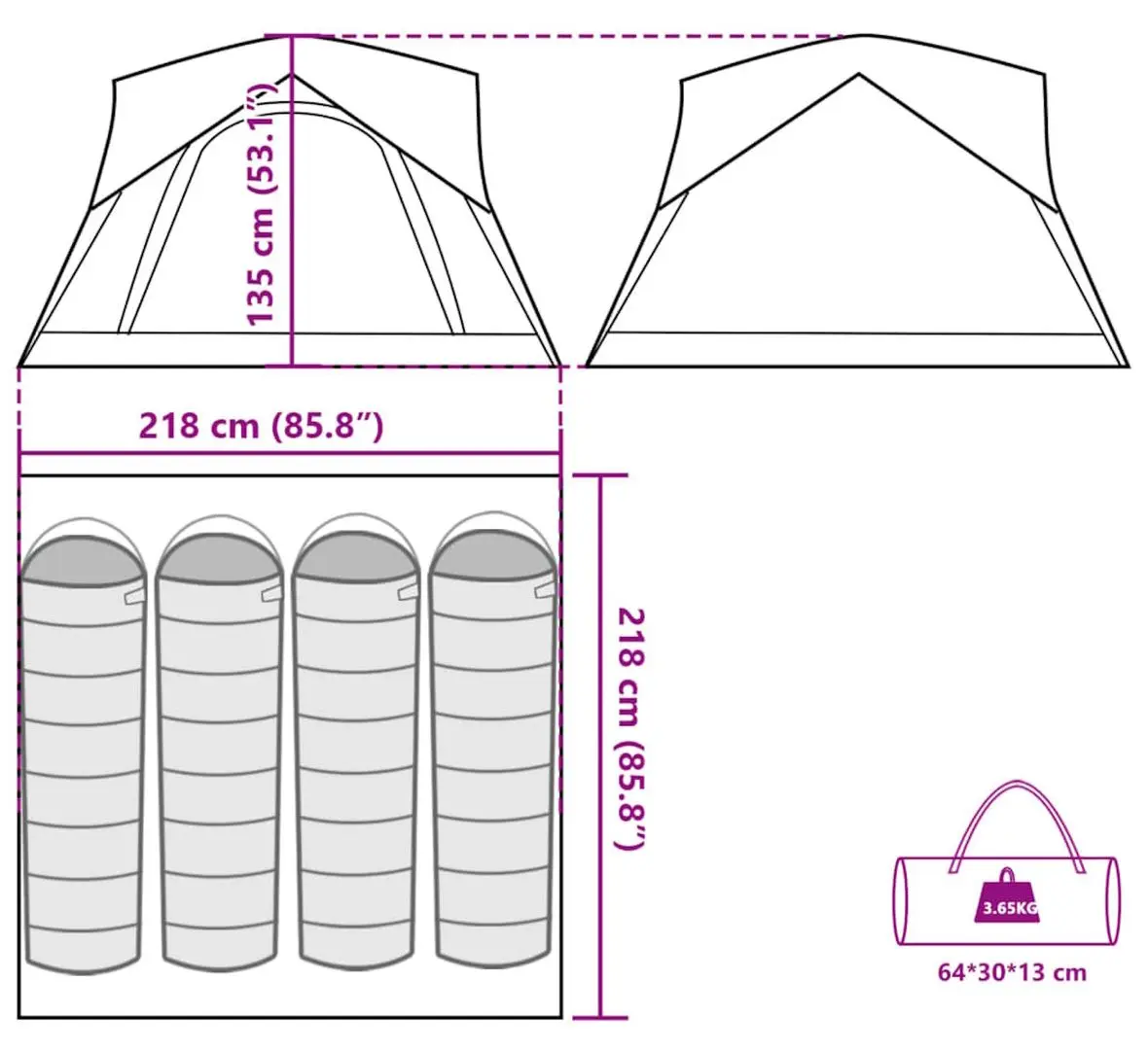 Палатка VidaXL 4009453 (Blue/Grey)