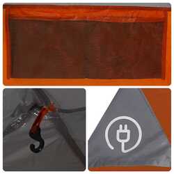 Палатка VidaXL 4009490 (Grey/Orange) Thumb