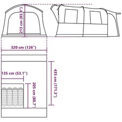 Палатка VidaXL 4009501 (Blue/Grey) Thumb