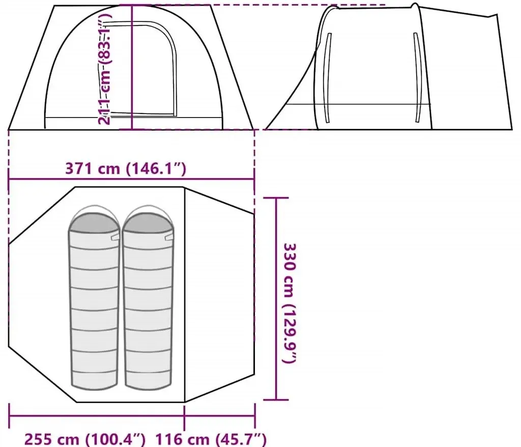 Палатка VidaXL 4009508 (Grey/Orange)