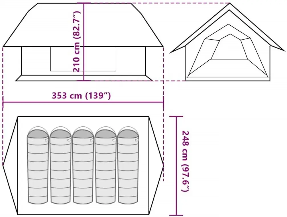 Палатка VidaXL 4009539 (Green/White)