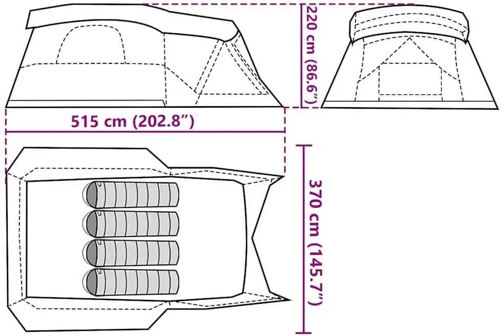 Палатка VidaXL 91006 (Orange/Grey)